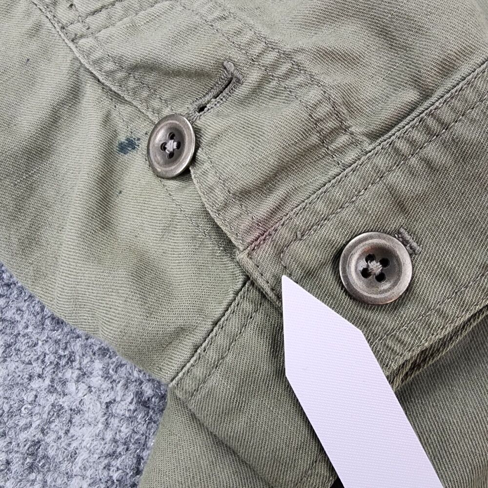 Eddie Bauer Jacket Women Large Green Linen Blend Metal Button Casual Safari Coat - Picture 12 of 16